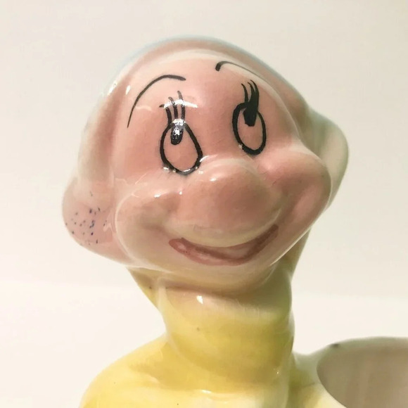 Vintage Dopey Flower Planter Figurine Snow White Seven Dwarfs Hairline Crack - Picture 16 of 16